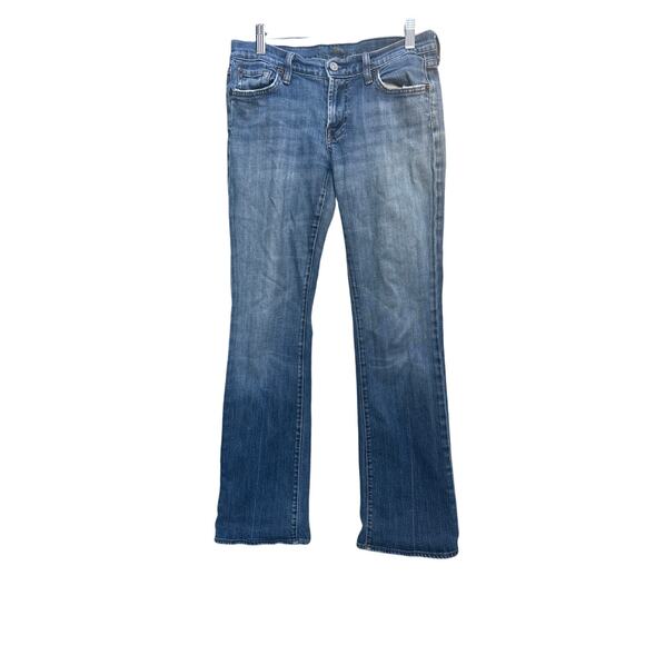 7 For All Mankind Women’s Jeans Size 28 Bootcut Low Rise Denim Stretch Casual - Picture 1 of 5